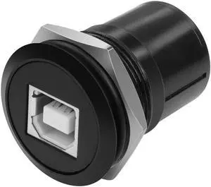 JAENFONG USB Type B Female to Female Panel Mount Adapter - Round Connector for Printer, Scanner, 3.5' Portable Hard Drive, Monitor