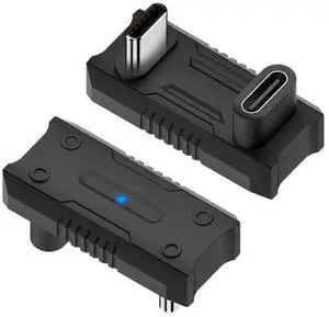 JAENFONG 20Gbps Opposite U Shape Back Angled USB3.1 Type C Male to Female Power Data Video Adapter Compatible with ROG Ally Steam Deck Phone NS Switch