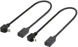 JAENFONG(2-Pack)Micro USB to Type-C Extender Cable, USB 3.1 Type-C Female to 90 Degree Up & Angled Down Micro USB Male Extension Cable Data Sync and Charging Cable for & Tablet & Mobile Phone (30CM) JAENFONG(2-Pack)Micro USB to Type-C Extender Cable, USB 3.1 Type-C Female to 90 Degree Up & Angled Down Micro USB Male Extension Cable Data Sync and Charging Cable for & Tablet & Mobile Phone (30CM)