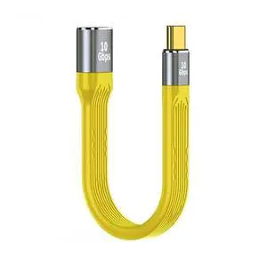 JAENFONG USB 3.1 Type C Male Host to USB3.0 Type A Female OTG Flat Slim FPC Data Yellow Cable for Laptop Phone 13CM JAENFONG USB 3.1 Type C Male Host to USB3.0 Type A Female OTG Flat Slim FPC Data Yellow Cable for Laptop Phone 13CM