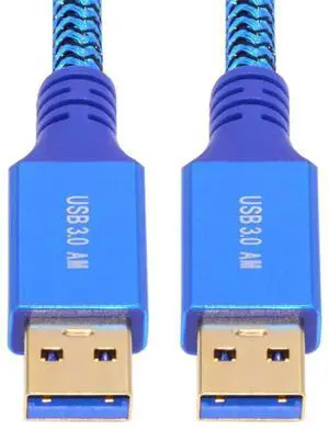 JAENFONG 5Gbps USB 3.0 Type-A Male to USB3.0 A Male Extension Braided Cable Sleeve Blue for Disk SSD Camera Data 0.3m JAENFONG 5Gbps USB 3.0 Type-A Male to USB3.0 A Male Extension Braided Cable Sleeve Blue for Disk SSD Camera Data 0.3m