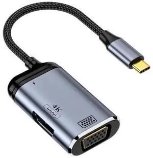 JAENFONG Type C USB3.1 USB-C to HDMI VGA Converter HDTV Multiport Displays Adapter 4K 60hz 1080p with Female PD 100W Power Port JAENFONG Type C USB3.1 USB-C to HDMI VGA Converter HDTV Multiport Displays Adapter 4K 60hz 1080p with Female PD 100W Power Port