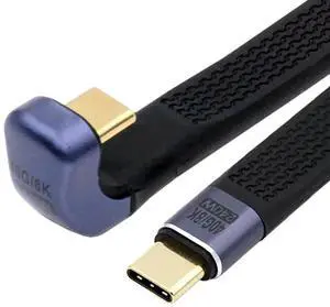 JAENFONG USB4 40Gbps Type-C USB-C Male to Male 240W 100W 8K Flat Slim FPC Data Opposite U Shape Back Angled Cable for Laptop Phone 13cm JAENFONG USB4 40Gbps Type-C USB-C Male to Male 240W 100W 8K Flat Slim FPC Data Opposite U Shape Back Angled Cable for Laptop Phone 13cm
