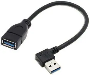 JAENFONG USB 3.0 Type-A Male to USB 3.0 Type-A Female Extension Cable 20cm 5Gbps 90 Degree (Left Angled) JAENFONG USB 3.0 Type-A Male to USB 3.0 Type-A Female Extension Cable 20cm 5Gbps 90 Degree (Left Angled)