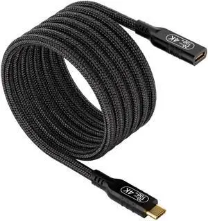 JAENFONG USB c Extension Cable 16.5ft/5M, USB c Long Charging 100w PD Fast Charging Cable,USB c Video Extension 4k Monitor Cable,USB c Male to USB c Female Cable,20gbps USB c 3.2 Extension Cable.