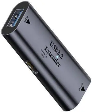 JAENFONG  5Gbps USB3.2 to USB C Charging Data Extender Adapter Conversion Extension 10m/32.8ft USB3.2 Input to USB C Output Long Distance Signal Amplification Connector 5V/3A, USB C 15W Power Port