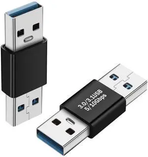 JAENFONG USB3.0 Male to Male 180 Degree Adapter Extender 5Gbps USB3.0 USB3.1 Gen1 Plug to Plug Data Charging Reverse Angle Connector 5V/3A, Al Shell, for Extension USB PC Laptop Tablet PC,2Pcs