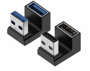 JAENFONG U-Shape USB 3.1 Adapter (2 Pack) 180 Degree Male to Female Extender 10Gbps Port Converter Direction Changer Supports OTG for PC, Laptop, Charger, Raspberry Pi and More (Style C)