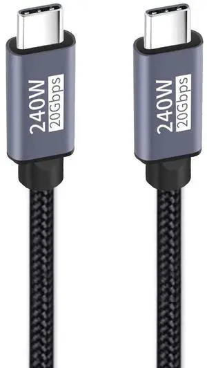 JAENFONG USB-C Cable Male to Male USB3.2 20Gbps 240W 8K 5K 4K USB4.0 Sleeve Braid Hyper Super Coiled Type-C Fast Charging Cord 1m JAENFONG USB-C Cable Male to Male USB3.2 20Gbps 240W 8K 5K 4K USB4.0 Sleeve Braid Hyper Super Coiled Type-C Fast Charging Cord 1m