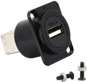 JAENFONG D-Type Panel Mount Coupler USB 2.0 to USB B Female-to-Female Panel Fixed Pass-Through Module Converter Printer Scanner Adapter Extender Panel Mounting Socket