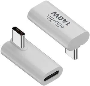 JAENFONG 90° Angle USB4.0 C Data Adapter Extender 140W 40Gbps Type C Male to Female Right Angle Charging Connector PD140W/8K@60Hz,Al Hull,for Thunderbolt 3 iPhone 15 Steam Deck,2Pcs (Vertical Bend) JAENFONG 90° Angle USB4.0 C Data Adapter Extender 140W 40Gbps Type C Male to Female Right Angle Charging Connector PD140W/8K@60Hz,Al Hull,for Thunderbolt 3 iPhone 15 Steam Deck,2Pcs (Vertical Bend)