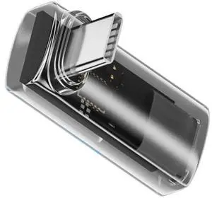 JAENFONG USB4.0 Type-C Digital Display USB-C Male to Female Up Down Angled 90 Degree Extension Adapter Transparent Shell 40Gbps 140W Current Voltage Monitoring Smart LED Display