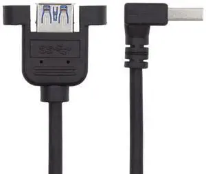 JAENFONG Up Angled USB 3.0 90 Degree Connector Extension Cable Data Adapter Converter Cord for Printer Scanner AIO 30cm