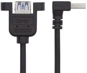 JAENFONG Down Angled USB 3.0 90 Degree Connector Extension Cable Data Adapter Converter Cord for Printer Scanner AIO 30cm