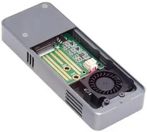 JAENFONG  40Gbps USB4 Type-C to PCI-E 4.0 X4 NVMe Aluminum M.2 Enclosure NGFF M-Key with Cooling Fan, Anti-Drop SSD Case USB-C 20Gbps ASM2464 Chipset