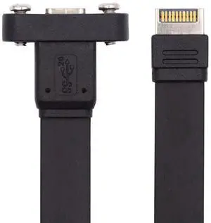 JAENFONG USB 3.2 Extension Data Cable 20Gbps, IDC Type-E 20Pin to USB-C Type-C Female Front Panel Header Adapter Cord 1.6FT, Flexible Flat FPC Design, Support SSD HDD, Phone, Tablet JAENFONG USB 3.2 Extension Data Cable 20Gbps, IDC Type-E 20Pin to USB-C Type-C Female Front Panel Header Adapter Cord 1.6FT, Flexible Flat FPC Design, Support SSD HDD, Phone, Tablet