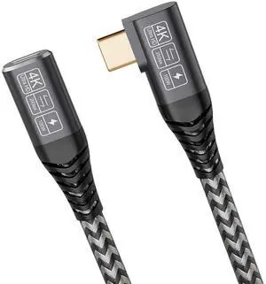 JAENFONG USB 3.2 Extension Cable 1.65FT, Short USB-C Extension Cable, Right Angle Male to Female Extension Charging. Supports 20Gbps/4K Video/PD 100W Compatible with Monitor & iPhone 15 /iPad Pro JAENFONG USB 3.2 Extension Cable 1.65FT, Short USB-C Extension Cable, Right Angle Male to Female Extension Charging. Supports 20Gbps/4K Video/PD 100W Compatible with Monitor & iPhone 15 /iPad Pro