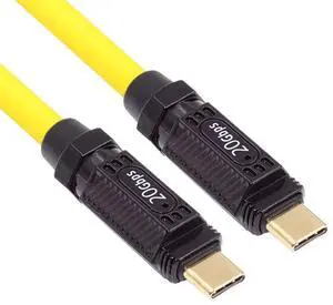 JAENFONG High Flex Ultra Soft Silicone 140W USB-C USB4 Cable 20Gbps 8K Type-C Male to Male Extension Cable Power & Data for Gaming Keyboard Mouse 2m/6.6ft