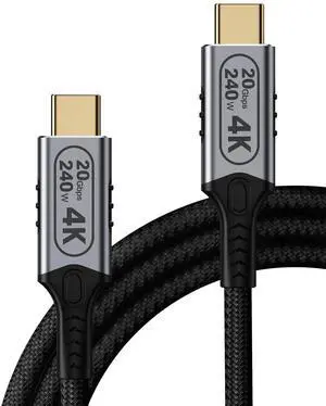 JAENFONG 10ft USB-C to USB-C Cable, 20Gbps Data Transfer, 4K@60Hz Video, 240W Fast Charge, Compatible with Laptops, Tablets, Smartphones, and Computers JAENFONG 10ft USB-C to USB-C Cable, 20Gbps Data Transfer, 4K@60Hz Video, 240W Fast Charge, Compatible with Laptops, Tablets, Smartphones, and Computers