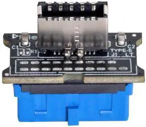 JAENFONG Vertical USB 3.1 Front Panel Socket Key-A Type-E to USB 3.0 20Pin Header Male Extension Adapter for Motherboard