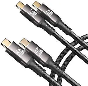 JAENFONG USB-c to USB-c Cable 3.3ft 2 Pack Compatible with Thunderbolt 3,USB C 3.1 Cable 10Gbps Data Transfer,4K@60Hz/2K@120Hz Video Output Monitor Cord,Type-C Nylon Braided 100W Fast Charging.