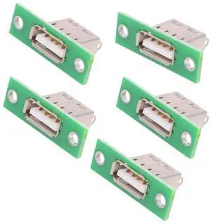 JAENFONG 5pcs USB Type-A Female DIY OEM Socket Connector with Panel Mount USB 2.0 480Mbps Data Solder Type Replacement JAENFONG 5pcs USB Type-A Female DIY OEM Socket Connector with Panel Mount USB 2.0 480Mbps Data Solder Type Replacement