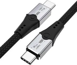 80 Gbps Data Transfer,USB 5 Cable 3.3 ft, Supports 16K/Dual8K HD Display, 240W Charging usb c to usb c monitor cable, Compatible with Thunderbolt 5,Thunderbolt 4, USB4, Thunderbolt 3 and USB-C