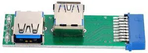 JAENFONG Dual Side USB 3.0 A Type Female to Motherboard 20Pin 19 Pin Box Header Slot Adapter PCBA with LED JAENFONG Dual Side USB 3.0 A Type Female to Motherboard 20Pin 19 Pin Box Header Slot Adapter PCBA with LED