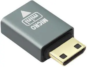 JAENFONG HDMI Mini Extender Adapter, Micro HDMI Female to Mini HDMI Male Gold Plated Converter, 4K 3D@60Hz