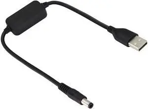 USB2.0 Male to DC5521 Male Step Up Cable,DC5521 Transformer Converter with Switch,9v/5v USB,Suitable for Keyboards,routers,mini LCD Monitors,mini Speakers,USB Fans,Tablet Computers.(0.3M)
