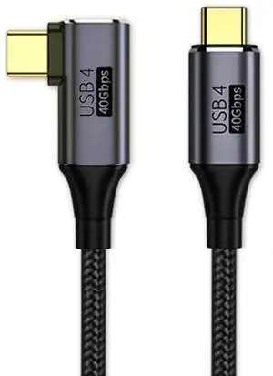 JAENFONG Right Angled 90 Degree USB4.0 to Straight USB4.0 Cable 40Gbps with 100W Charging and 5K@60Hz K@60Hz Compatible with Thunderbolt3/4 (1M) JAENFONG Right Angled 90 Degree USB4.0 to Straight USB4.0 Cable 40Gbps with 100W Charging and 5K@60Hz K@60Hz Compatible with Thunderbolt3/4 (1M)