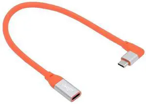 JAENFONG USB3.2 Male to Female Extension Charging Cable 20Gbps 90 Degree Left Right Angled Ultra Soft High Flex with 100W and 8K 5K USB4.0 Type-C Compatible with Thunderbolt3/4 JAENFONG USB3.2 Male to Female Extension Charging Cable 20Gbps 90 Degree Left Right Angled Ultra Soft High Flex with 100W and 8K 5K USB4.0 Type-C Compatible with Thunderbolt3/4