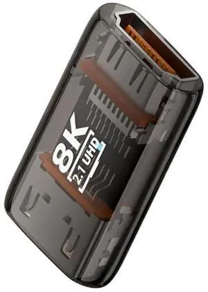 JAENFONG HDMI Female to HDMI 2.1 Female Adapter UHD 8K 60hz HDTV Converter Extender Transparent with Smart LED Light for Monitor TV Projector JAENFONG HDMI Female to HDMI 2.1 Female Adapter UHD 8K 60hz HDTV Converter Extender Transparent with Smart LED Light for Monitor TV Projector