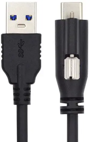 JAENFONG Standard USB3.0 Data Cable to USB 3.1 Type-C Locking Connector with Panel Mount Screw for Camera 3.0M JAENFONG Standard USB3.0 Data Cable to USB 3.1 Type-C Locking Connector with Panel Mount Screw for Camera 3.0M
