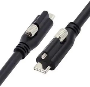 JAENFONG Screw Locking USB 3.1 Type-C to USB-C Cable 3.25A USB 3.0 Cord with Single Panel Mount Connector 10Gbps Data 65W PD Power for Laptop Tablet 6.56FT/2.0M JAENFONG Screw Locking USB 3.1 Type-C to USB-C Cable 3.25A USB 3.0 Cord with Single Panel Mount Connector 10Gbps Data 65W PD Power for Laptop Tablet 6.56FT/2.0M