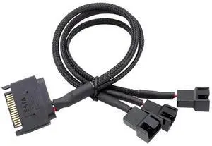 JAENFONG SATA to 3 Pin / 4 Pin Fan Adapter, 15 Pin SATA to 12V PC Case Fan Splitter Extension Power Cable Adapter 10.6 27cm (1 to 3) JAENFONG SATA to 3 Pin / 4 Pin Fan Adapter, 15 Pin SATA to 12V PC Case Fan Splitter Extension Power Cable Adapter 10.6 27cm (1 to 3)