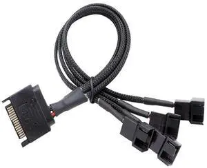 JAENFONG SATA to 3 Pin / 4 Pin Fan Adapter, 15 Pin SATA to 12V PC Case Fan Splitter Extension Power Cable Adapter 10.6 27cm (1 to 4) JAENFONG SATA to 3 Pin / 4 Pin Fan Adapter, 15 Pin SATA to 12V PC Case Fan Splitter Extension Power Cable Adapter 10.6 27cm (1 to 4)