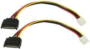 JAENFONG 8-Inch 4 Pin Floppy Drive to 15 Pin SATA Male Power Cable(2-Pack) JAENFONG 8-Inch 4 Pin Floppy Drive to 15 Pin SATA Male Power Cable(2-Pack)