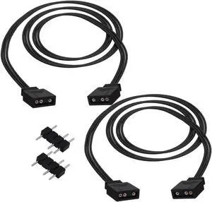 JAENFONG ARGB Extension Cable 5V 3 Pin Addressable RGB Connector Adapter Extension Cable Synchronous Cord Wire for ARGB LED Fans-1M/3.3FT-2Pcs JAENFONG ARGB Extension Cable 5V 3 Pin Addressable RGB Connector Adapter Extension Cable Synchronous Cord Wire for ARGB LED Fans-1M/3.3FT-2Pcs