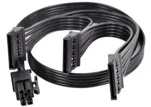 JAENFONG 6 Pin to 3X 15 Pin SATA Hard Drive HDD Power Adapter Cable Only for E VGA GQ Series Semi Modular PSUs 20-in(50cm)