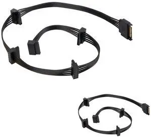 JAENFONG 2-Pack 15Pin SATA to 5 SATA Power Extension Cables Splitter for HDD/SSD - 21 Inches JAENFONG 2-Pack 15Pin SATA to 5 SATA Power Extension Cables Splitter for HDD/SSD - 21 Inches