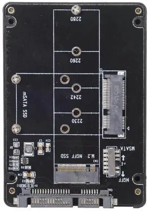 JAENFONG Combo M.2 NGFF B-Key & mSATA SSD to SATA 3.0 Adapter Converter Case Enclosure with Switch JAENFONG Combo M.2 NGFF B-Key & mSATA SSD to SATA 3.0 Adapter Converter Case Enclosure with Switch
