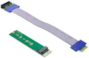 JAENFONG NGFF M-Key NVME AHCI SSD to PCI-E 3.0 1x x1 Vertical Adapter with Cable Male to Female Extension JAENFONG NGFF M-Key NVME AHCI SSD to PCI-E 3.0 1x x1 Vertical Adapter with Cable Male to Female Extension