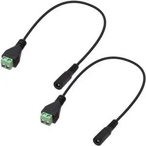 DC 5.5mm x 2.1mm Screw Terminal Block Adapter Power Extension Cable DC Female to 2Pin Solderless Connector Cable Replacement Repair Supply Cord For CCTV Cameras Routers LED Devices-27cm-2Pcs (Female)