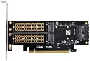 JAENFONG PCI Express PCI-E 3.0 & Dual SATA to NGFF NVME MSATA M-Key B/M-Key SSD Card Adapter 3in1 JAENFONG PCI Express PCI-E 3.0 & Dual SATA to NGFF NVME MSATA M-Key B/M-Key SSD Card Adapter 3in1