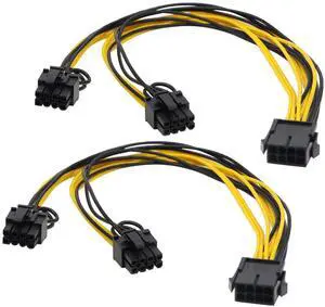 JAENFONG 2 Pack 8 Pin PCI-E PCI Express Graphics Video Card 8 Pin GPU VGA Female to Dual 8Pin (6+2) Pin PCI-E Male Y Splitter Power Extension Cable 8 Pin GPU molex for Graphics Card BTC Miner (30CM) JAENFONG 2 Pack 8 Pin PCI-E PCI Express Graphics Video Card 8 Pin GPU VGA Female to Dual 8Pin (6+2) Pin PCI-E Male Y Splitter Power Extension Cable 8 Pin GPU molex for Graphics Card BTC Miner (30CM)