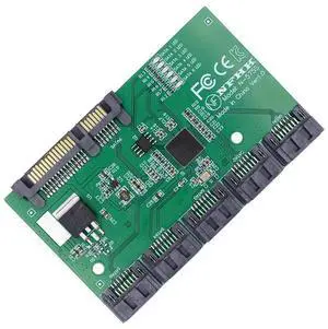 JAENFONG SATA HUB Ports 3.0 6Gbps 1 to 5 Splitter Adapter Converter PM Multiplier Port Selector JMB575 JAENFONG SATA HUB Ports 3.0 6Gbps 1 to 5 Splitter Adapter Converter PM Multiplier Port Selector JMB575