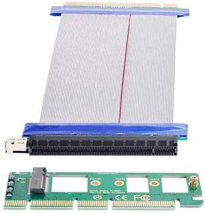 JAENFONG NGFF M-Key NVME AHCI SSD to PCI-E 3.0 16x x16 Vertical Adapter with Cable Male to Female Extension JAENFONG NGFF M-Key NVME AHCI SSD to PCI-E 3.0 16x x16 Vertical Adapter with Cable Male to Female Extension