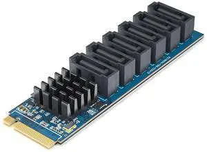 JAENFONG M.2 (M Key) to 6xSATA Adapter, SATA3.0, NO-Riad, for Desktop PC Support SSD and HDD