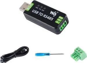 Industrial Grade USB to RS485 Converter Adapter with FT232RL & SP485EEN Chips - Built-in Resettable Fuse & Protection Circuit, RS485 to USB Serial Adapter for Industrial Automation, Server, PLC